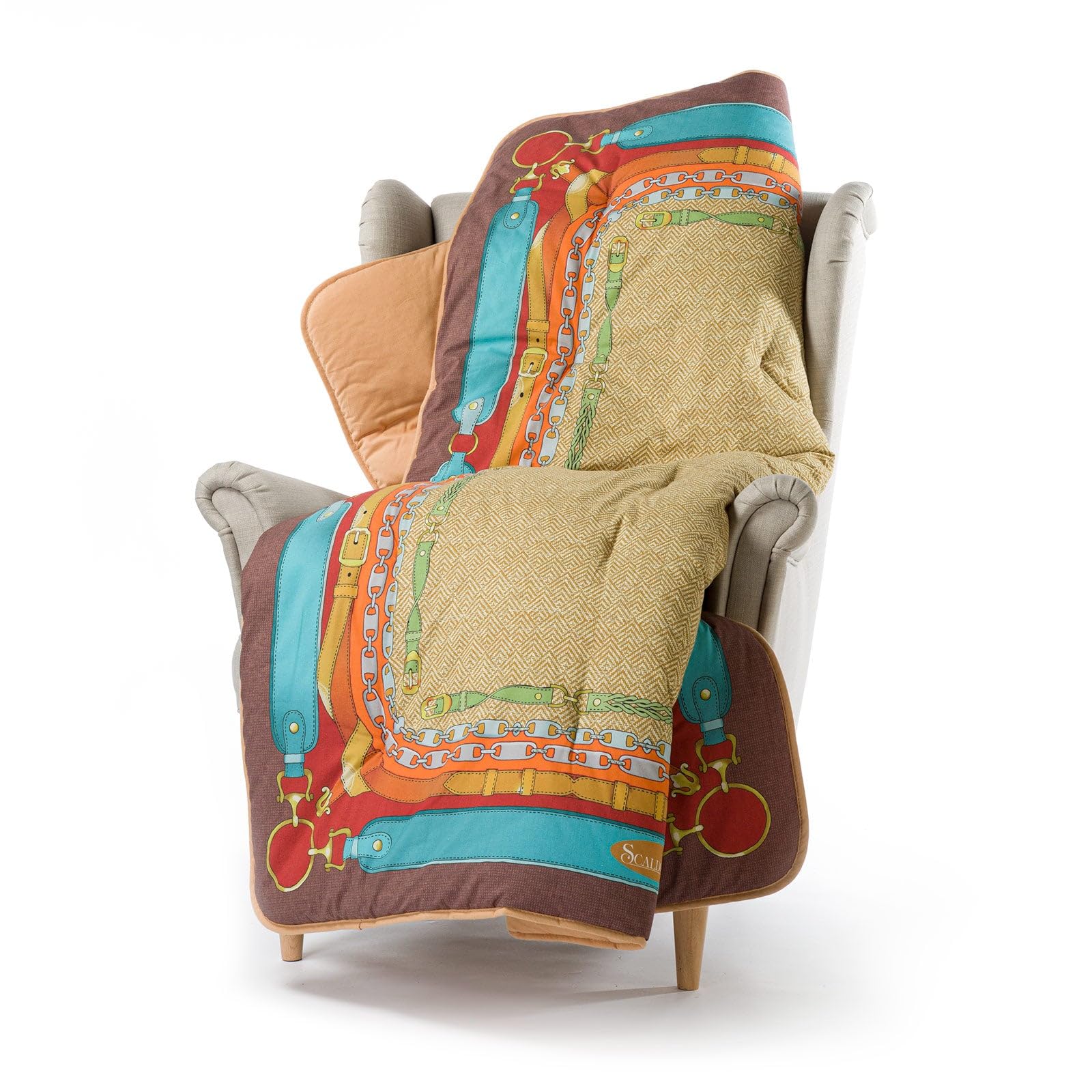 Caleffi Cuddly Blanket, Cotton, Gold, 130 x 170 cm