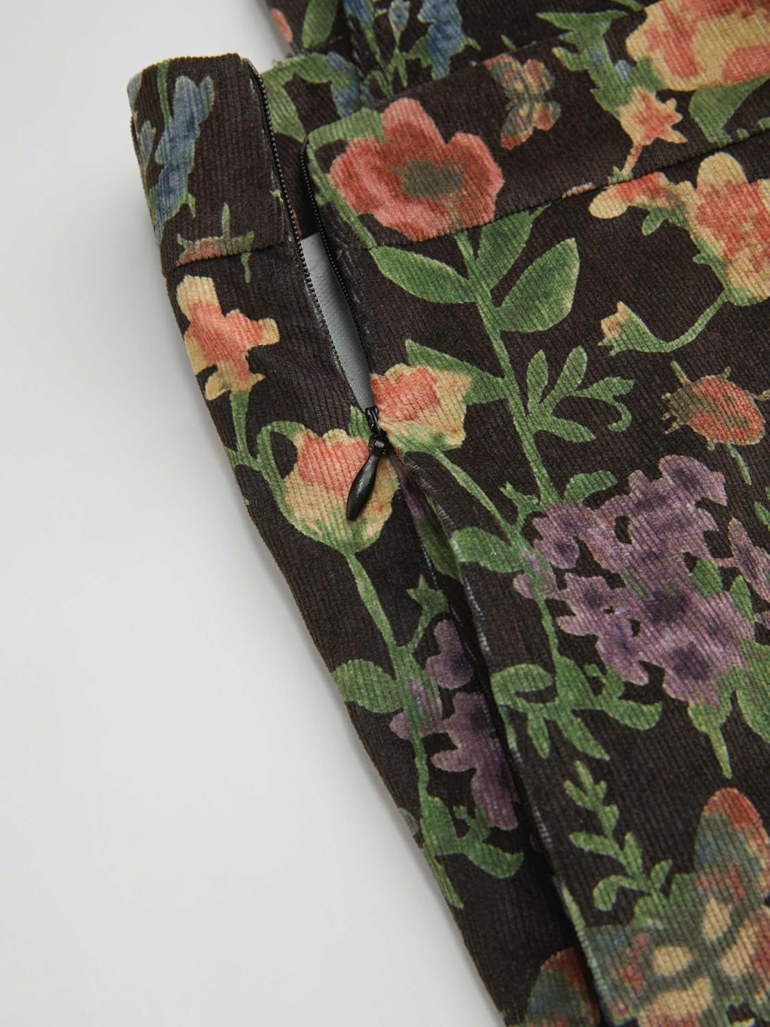 CIDER Jumpsuits For Women Floral Square Neck Corduroy Straight Leg Trousers Mid Waist Pocket Long Jumpsuit - Image 4