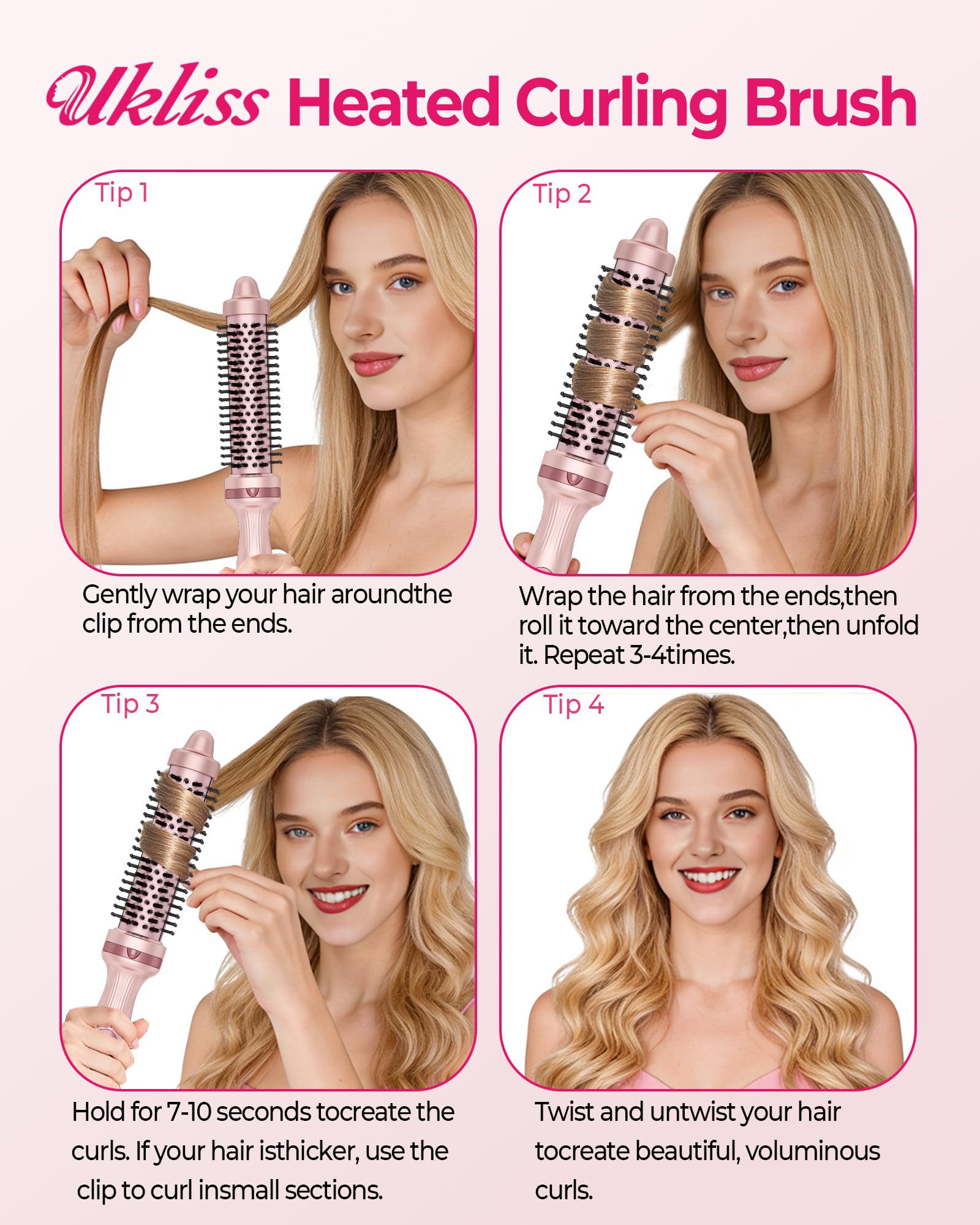 UKLISS Szczotka termiczna 32 mm Thermal Brush szczotka do włosów [160-200℃]