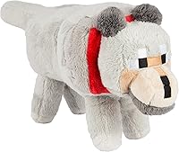 Vista 4 de Lobo de peluche de Minecraft con etiqueta, 15 In