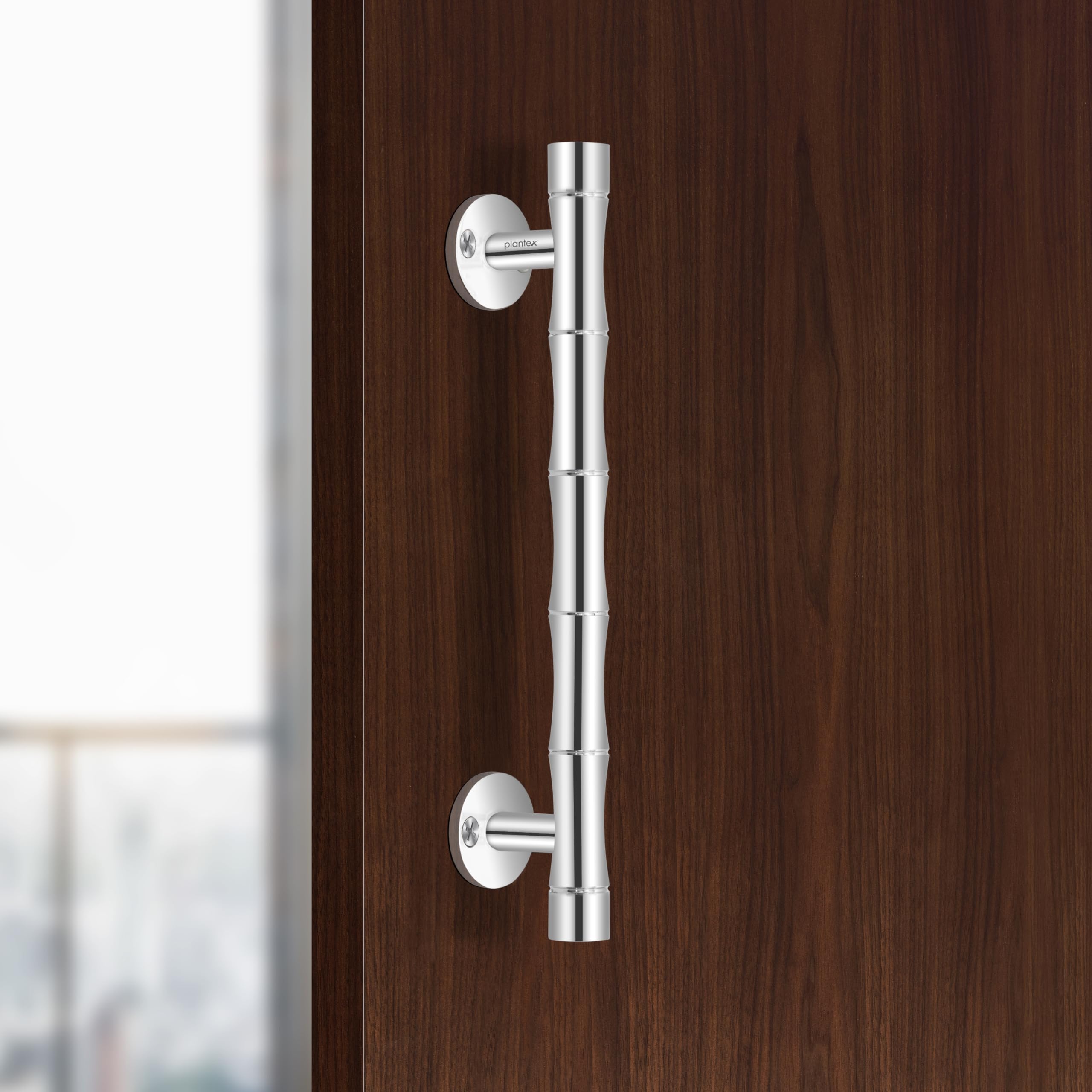 plantex door handle for main door/8 inch pooja room door handle/pull push main door handles - pack of 1 (s-140, chrome) - 3 years warranty