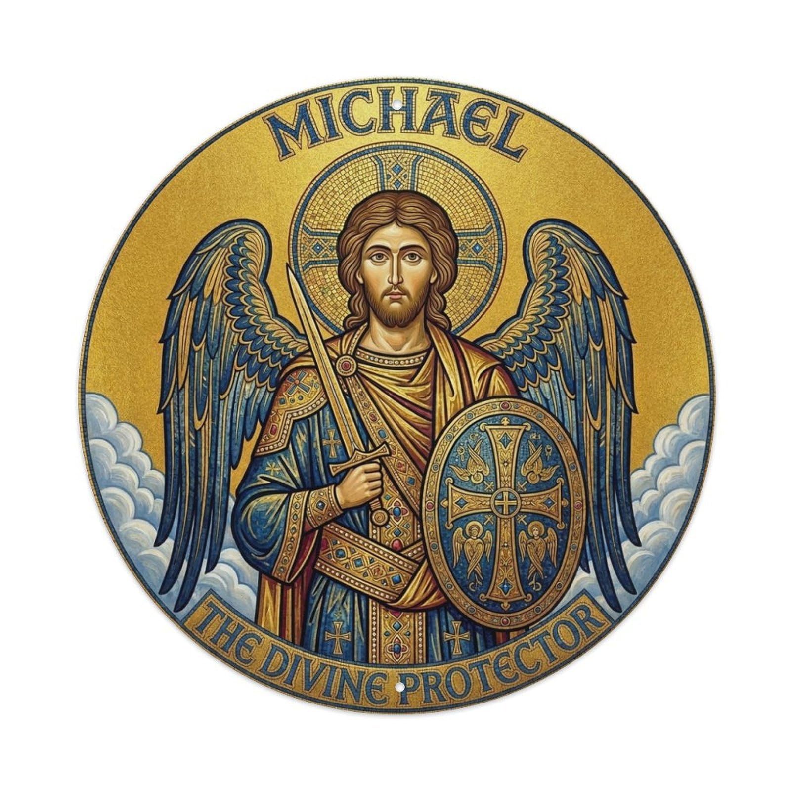 The Divine Protector St Michael Archangel Guardian Metal Tin Sign