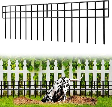 Animal Barrier Fence, 14 Pack No Dig Fence Panels,19.52FtL X 13InchH Garden Fence Border, Dig Fence Barrier for Dogs Rabbits Defense, Ground Defense Border for Outdoor, Yard, Patio