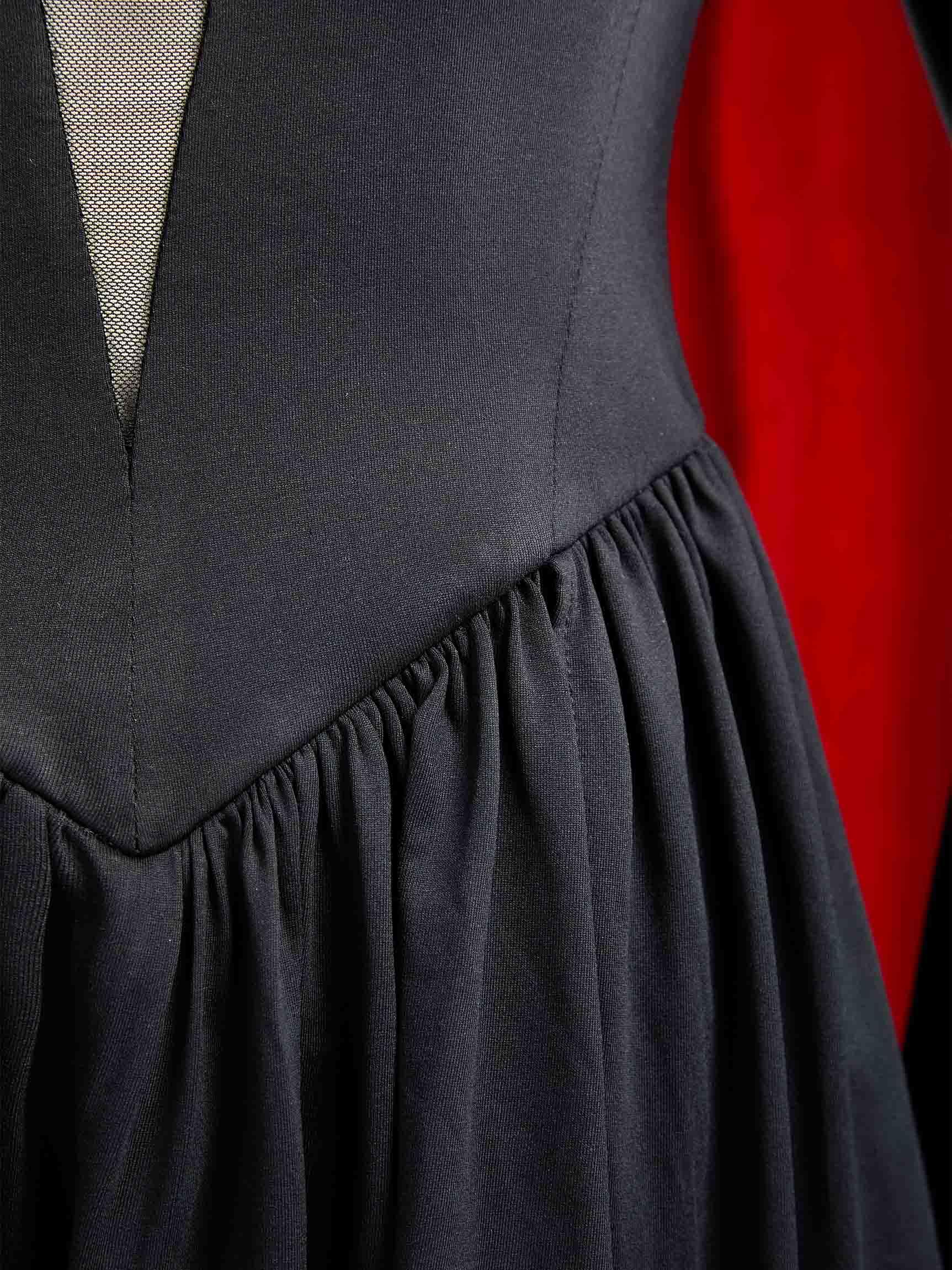 MEOWCOS Women's Gothic Dress Mediaval Goth Dress Halloween Cosplay Costume