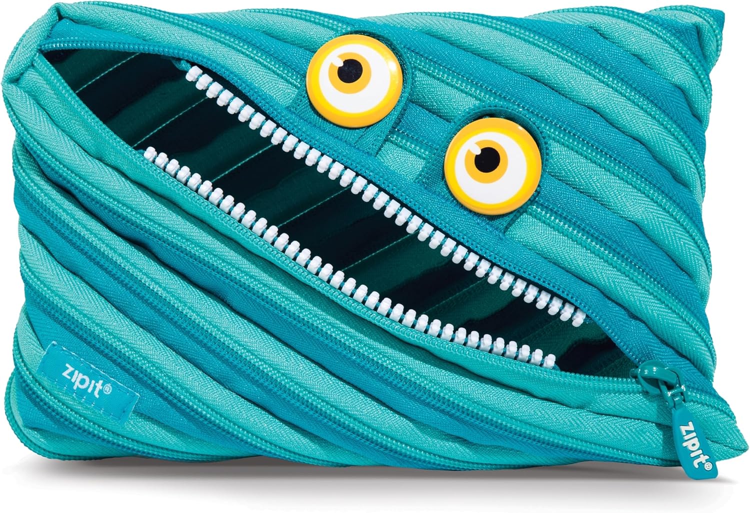 ZIPIT Wildlings Large Pencil Case for Kids, Cute Zipper Pouch for Boys Girls and Teens, Stationery Bag for School ,Black