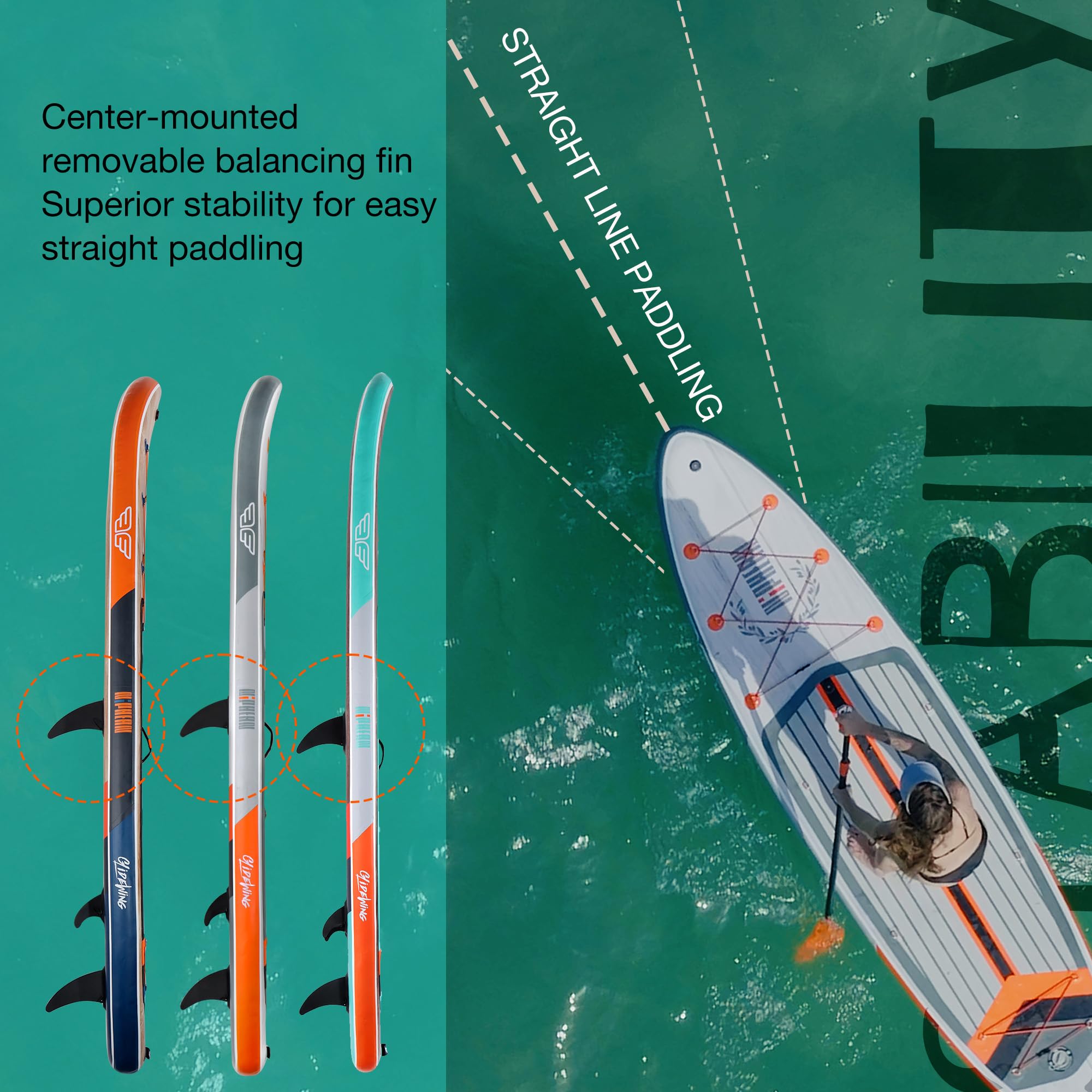 Niphean SUP Gonfiabile con Design ad ala Bilanciata e Accessori SUP Durevoli,SUP Gonfiabile con Sedile, 335cm Stabili Tavola SUP Gonfiabile adulti e Giovani di Tutti i Livelli di Abilità