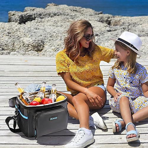 Miniatura 7 de Lonchera plegable con aislamiento de doble capa, bolsa enfriadora a prueba de fugas para hombres y mujeres, correa para el hombro, abrebotellas,