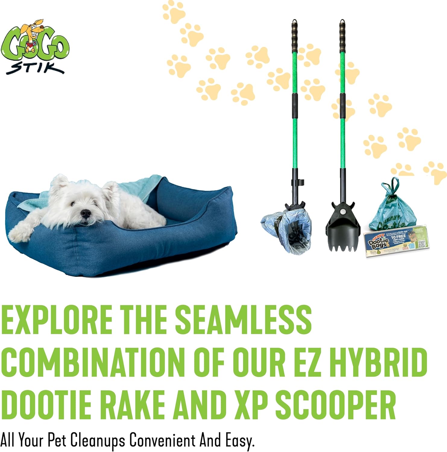 XP Pooper Scooper & Rake Set, Consumer Reports #1 Rated Ergonomic Scooper 2024, 2026. Strong & Lightweight, Dogs & Pet Poop Cleanup & Waste Removal - Fits Any Style Bag. 10-Year Wty.