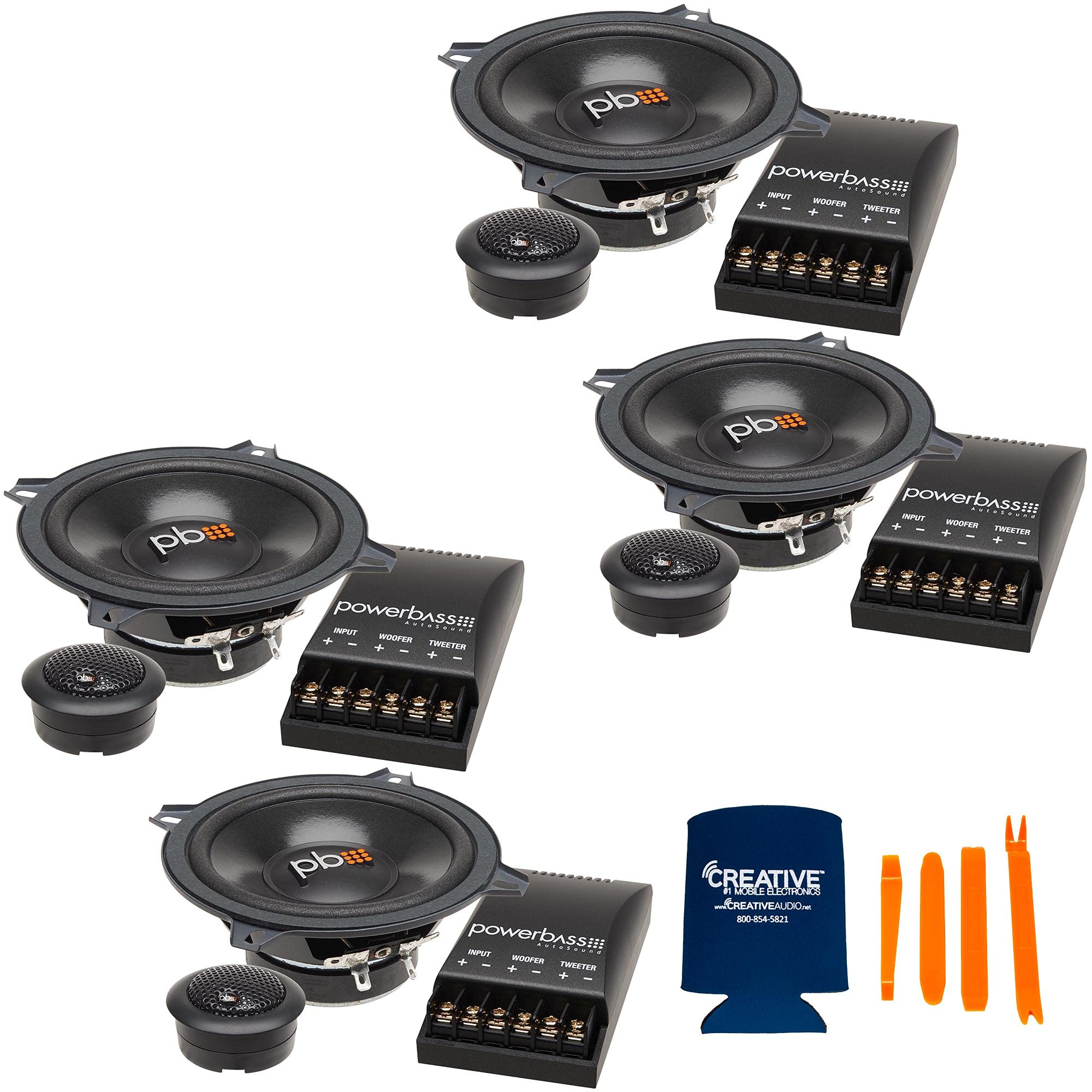 PowerBass Two Pairs of S-50C 5.25" OEM Replacement Component Speakers