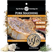 My Family's Pork Seasonings - All-Natural Gourmet Meat Seasoning with No MSG - Gluten-Free Spice Dry Rub for Pork Ribs, Chops, and Tender Roast - 3.6 oz Pack with Resealable Closure