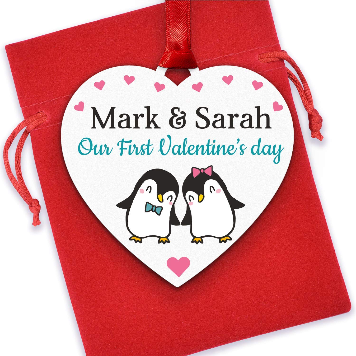 First Valentines Gifts For Boyfriend Girlfriend Personalised Penguin
