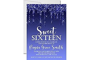 Personalized Sweet 16 Invitations in Chic Royal Blue