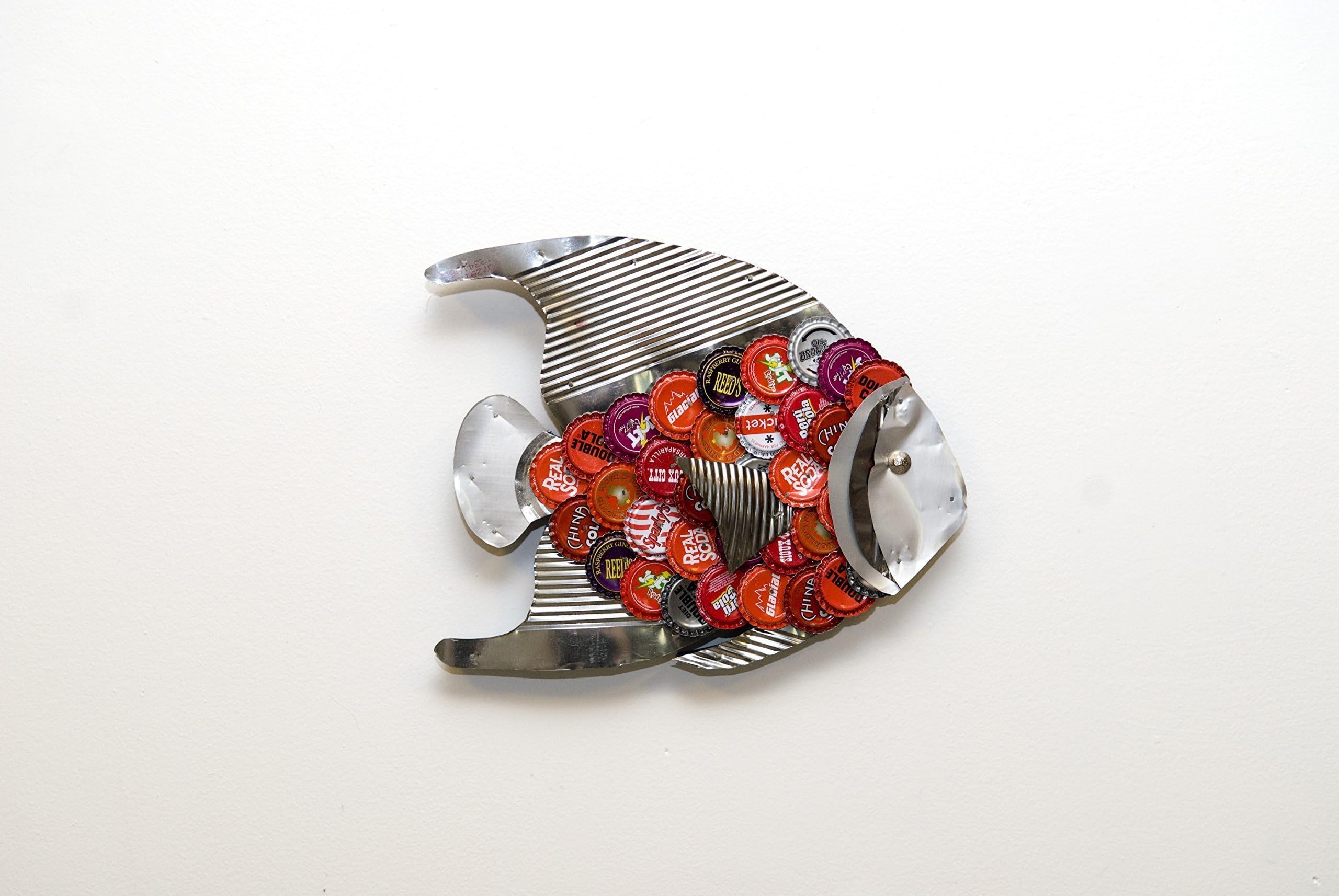 Soda Bottle Cap Fish Sculpture no. 80 Angel Fish