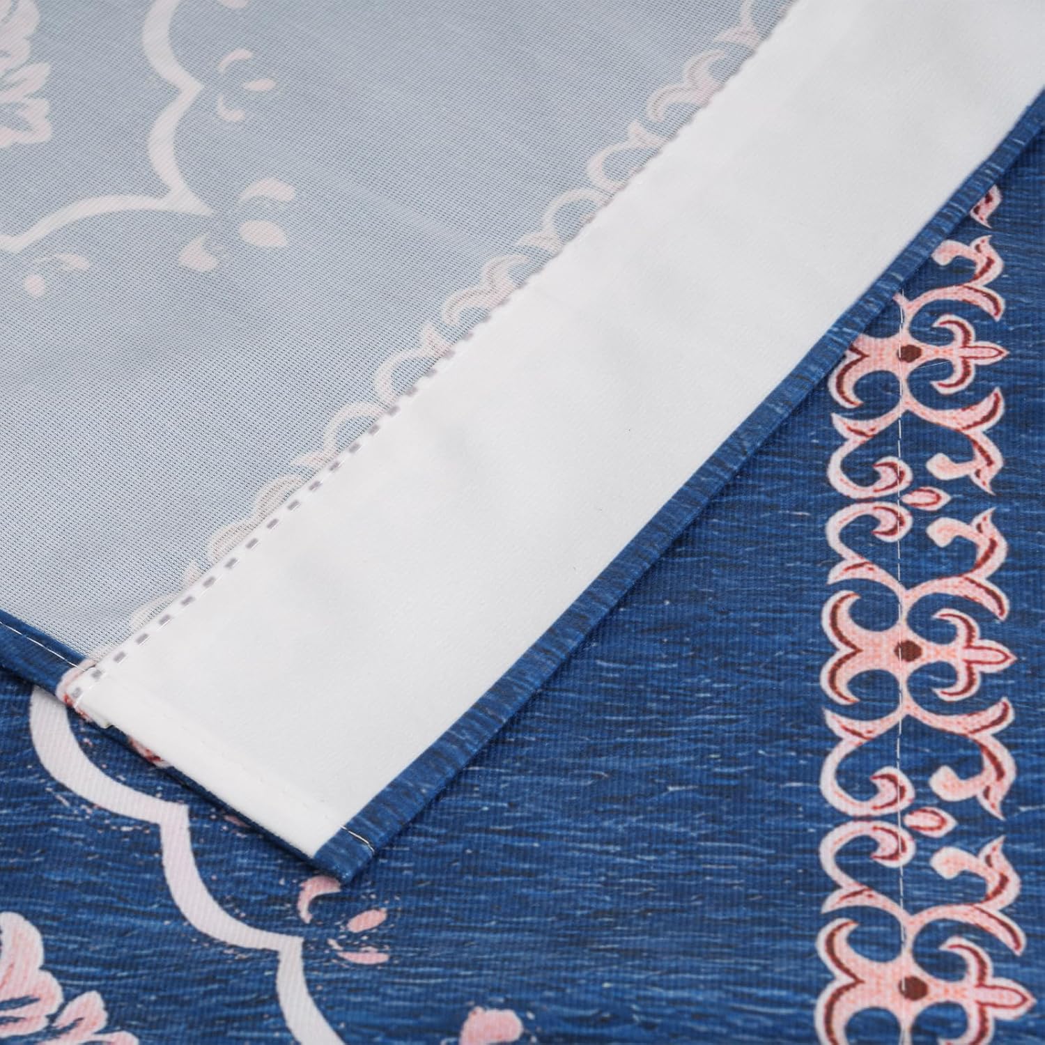 Window Valance Curtains, Retro Rustic Rod Pocket Window Top Decor Light-Filtering Farmhouse Short Curtain for Kitchen, Living Room, Bedroom, Office, 54" W x 18" L, Blue