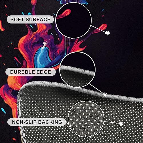 Miniatura 55 de Alfombra de instrumentos musicales – Alfombras de 4 x 5 pies para sala de estar, alfombra de área musical, alfombra de área musical, alfombra