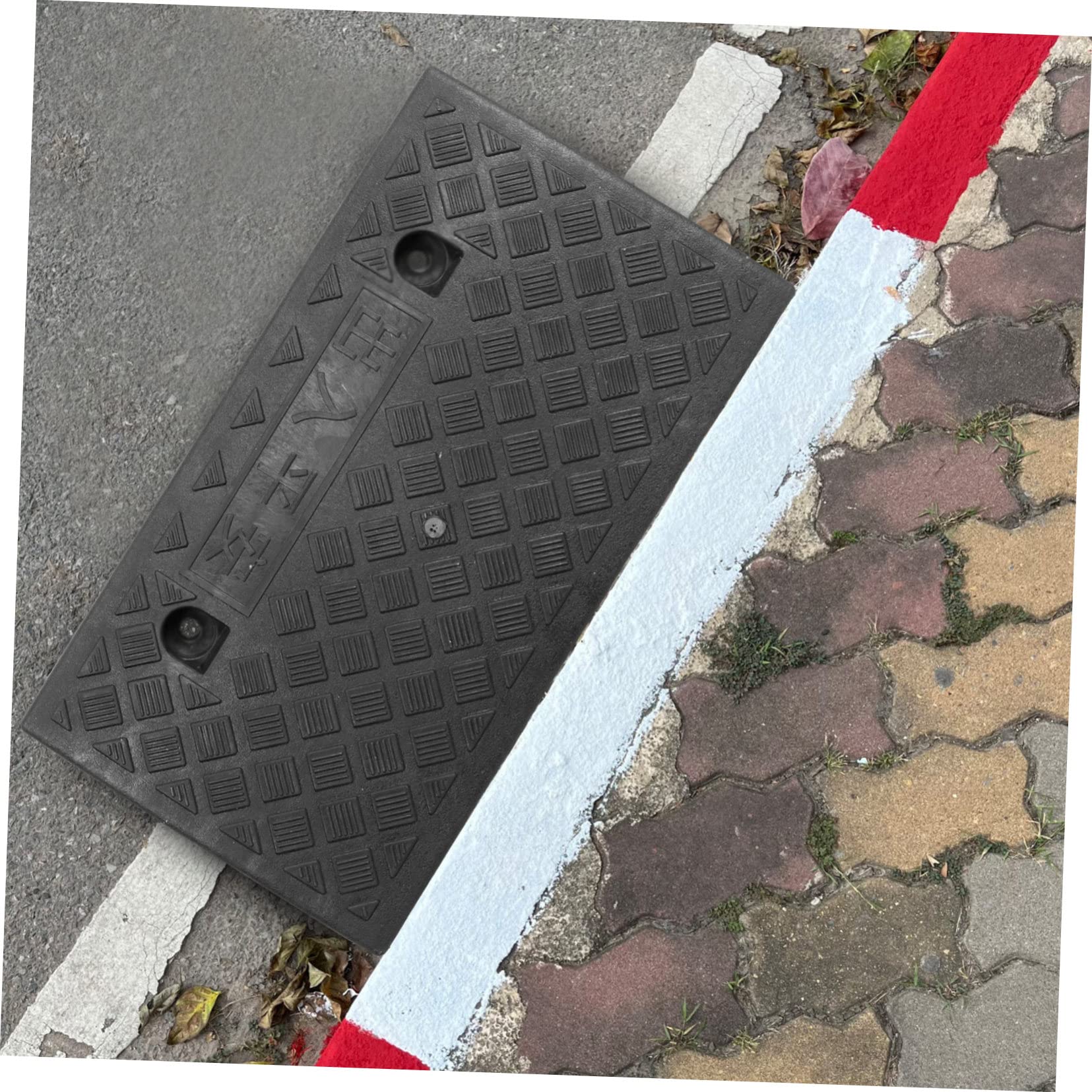 Rampa Soglia Portatile in Plastica e Gomma Nera Antiscivolo Alta Flessibilità, per Gradini e Accesso Sedie a Rotelle, Uso Esterno e Interno