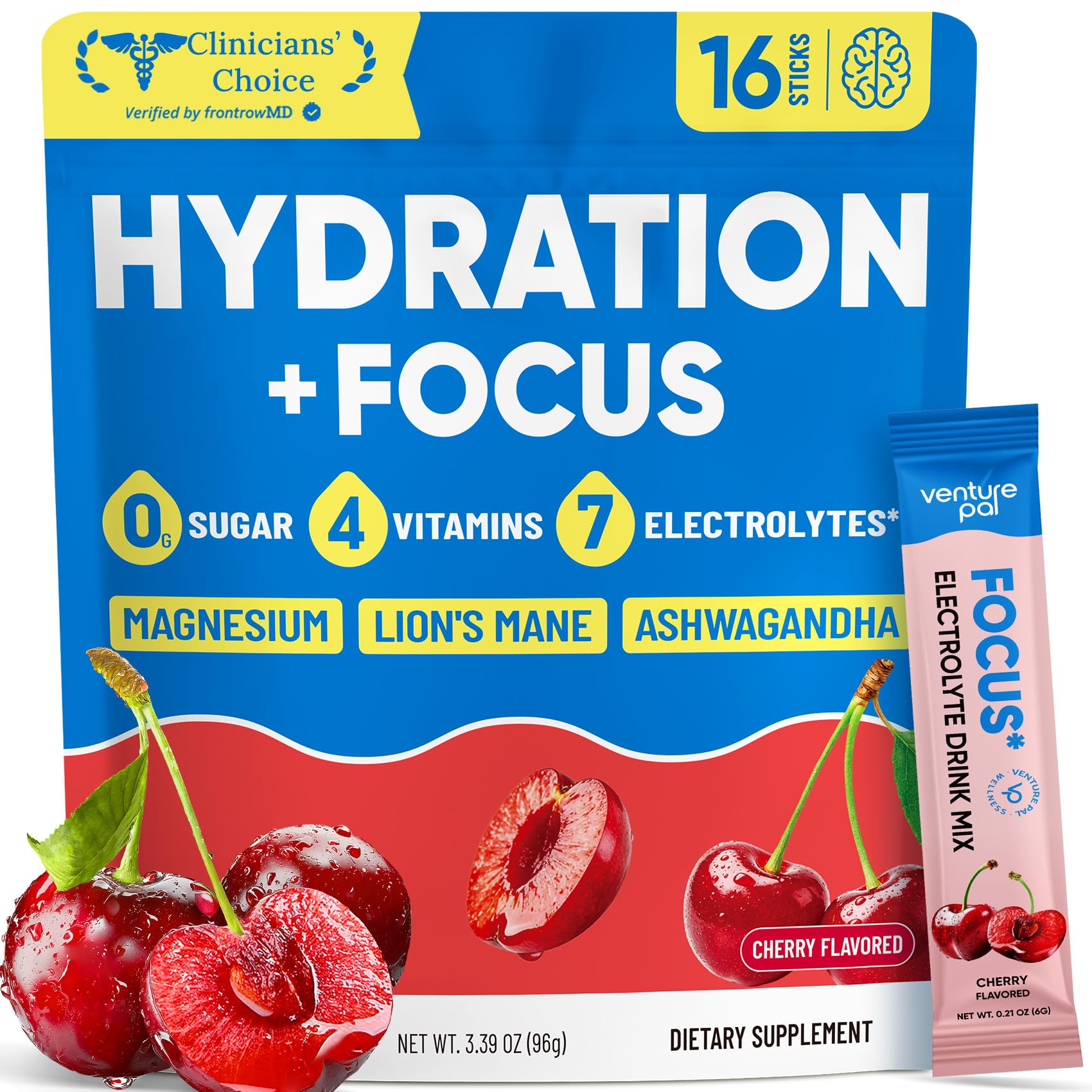 Venture Pal Sugar Free Hydration + Focus Electrolyte Packets, 16 Sticks — Amazon image 12