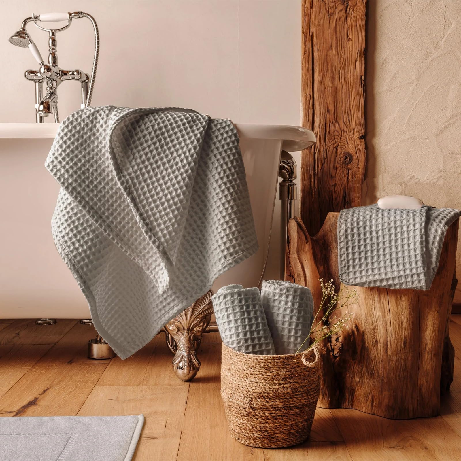 Corredocasa Tris Asciugamani Puro Cotone Bianco Nido D'Ape-Telo Doccia Asciugamano Viso e Ospite 100% Morbido e Soffice Cotone per Casa, Forniture Alberghiere B&B e Casa Vacanza (Perla)