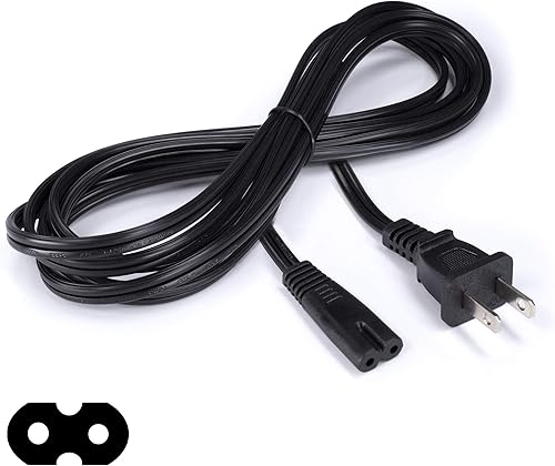 Miniatura 2 de THE CIMPLE CO Figura 8 Cable de alimentación (2 clavijas) con núcleo de alambre de cobre, no polarizado para satélite, CATV, sistemas de juego y más
