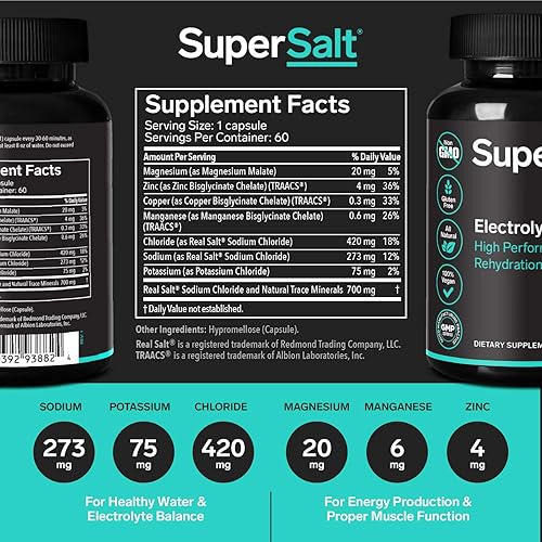 Miniatura 3 de Suplemento de electrolitos Keto, tabletas de reemplazo de sal para rehidratación oral rápida y recuperación después del entrenamiento, magnesio