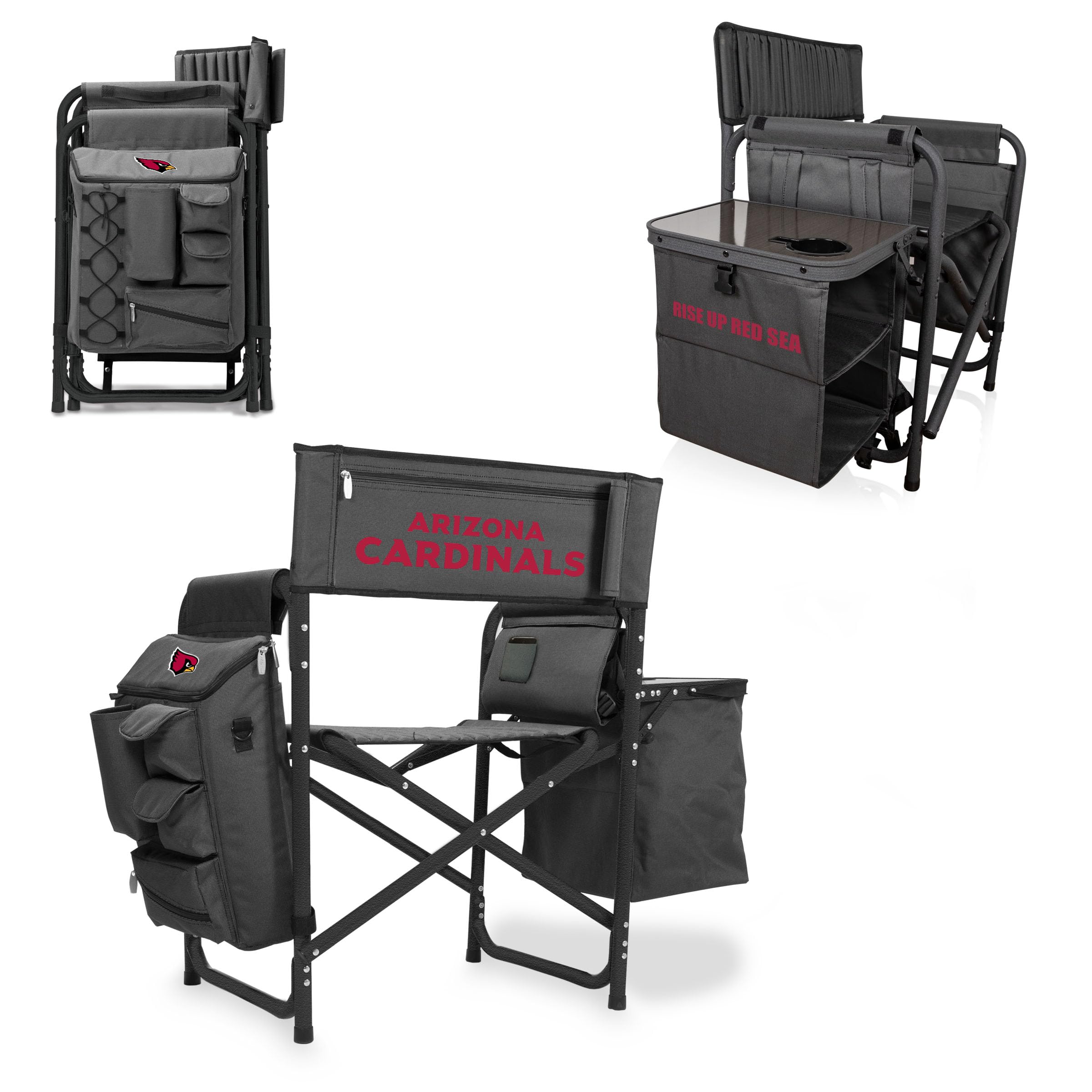 Picnic TIME NFL Unisex-Adult NFL Fusion Camping Chair with Side Table and Soft Cooler, Beach Chair for Adults, Lawn Chair