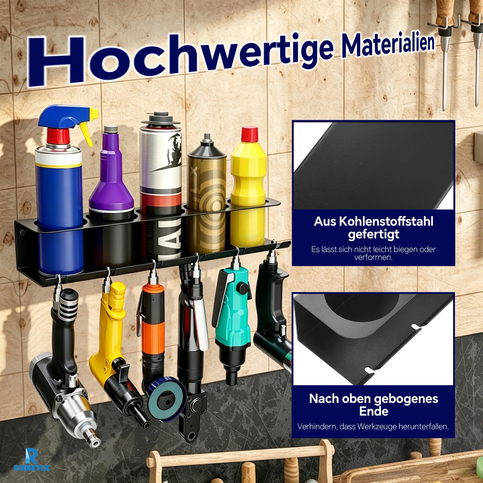 2PCS Dosenhalter für Sprühflaschen, Sprühdosenhalter aus Kohlenstoffstahl – Spraydosenhalter mit 5 Löchern & 6 Schlitzen, Sprühflaschenregal Wandregal Werkstatt für Garage und Zuhause