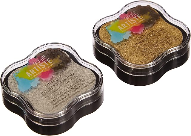 Artiste Metallic Ink Pad Twin Pack - Metallic Gold & Silver