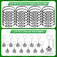 Vista 3 de Aoriher Juego de 194 piezas de recuerdos de fiesta de fútbol – Pulseras de silicona, mini pelotas hinchables de fútbol, llaveros de juguete, bolsas