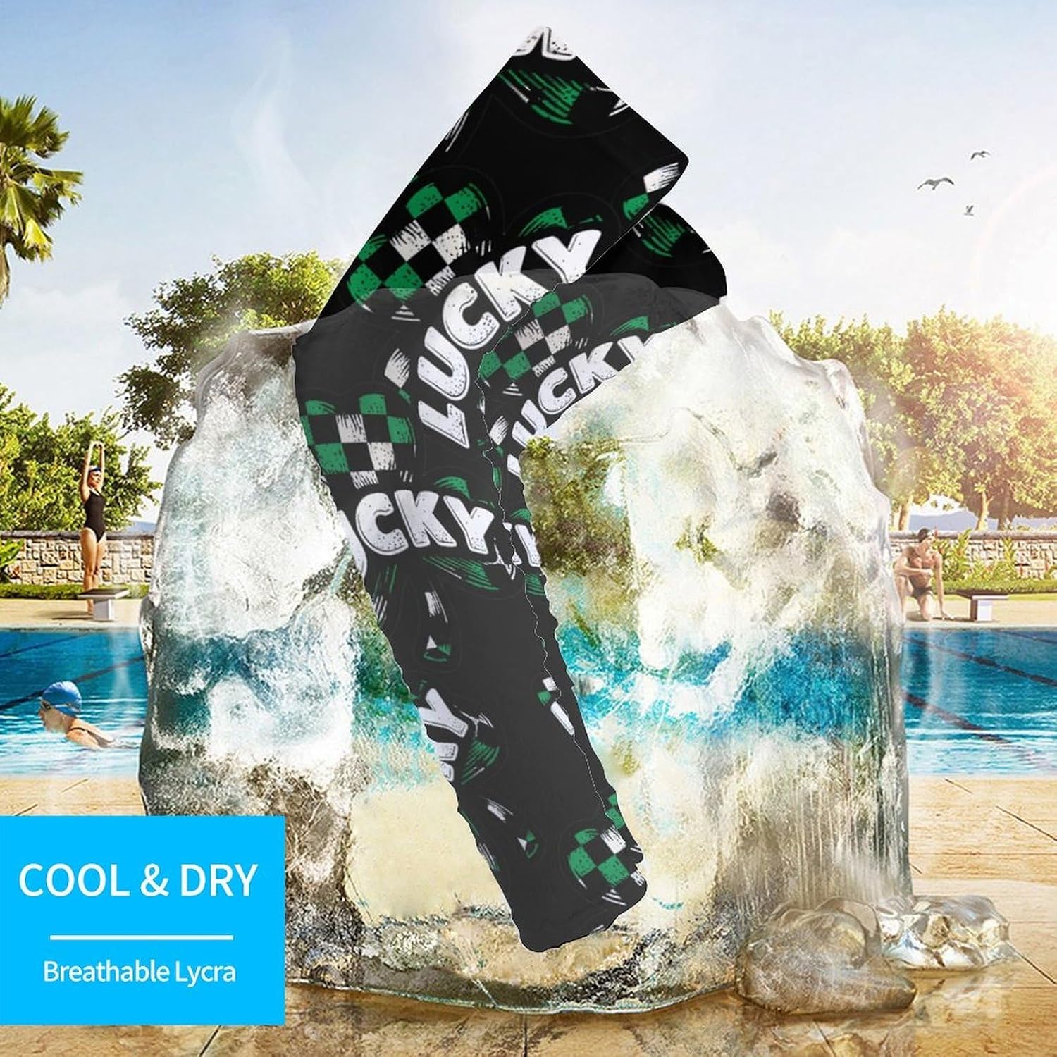 Stpatricks Lucky Irish Clover Arm Sleeves Sun Protection Sleeves Sports Cooling Arm Compression Sleeve for Men Women