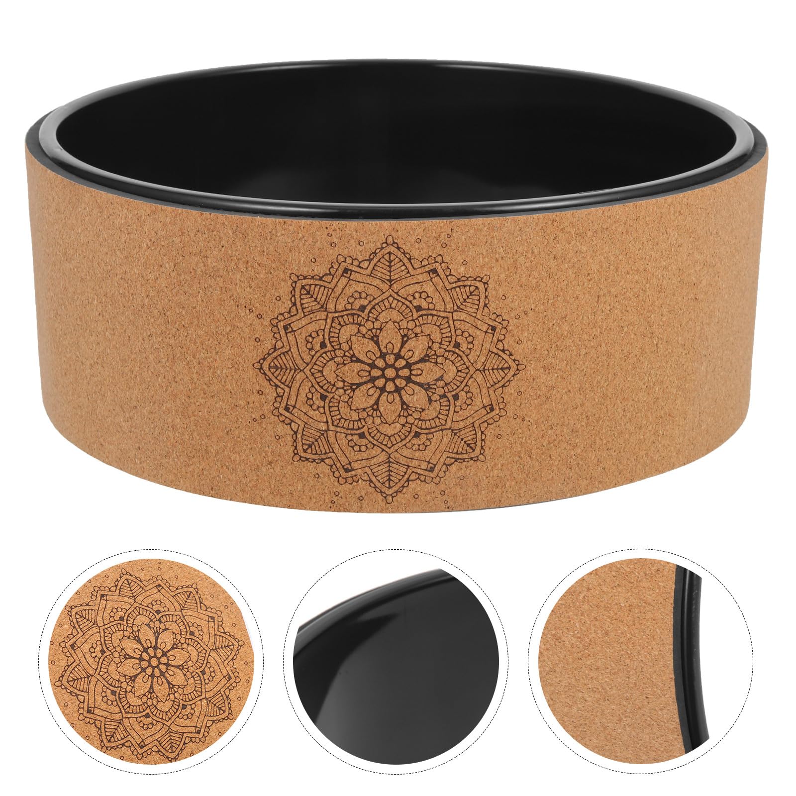 Generico Sports Massage Wheel Antiscivolo, Ruota Yoga Naturale per Schiena e Allenamento Flessibilità, Accessorio per Yoga Training e Pilates, per Donne