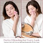 Tufang 14pcs Makeup Sponge Set with Storage Box – Includes Triangle Powder Puffs, Mini Beauty Eggs, Air Cushion Puffs – for Blending, Baking & Contouring (pink)
