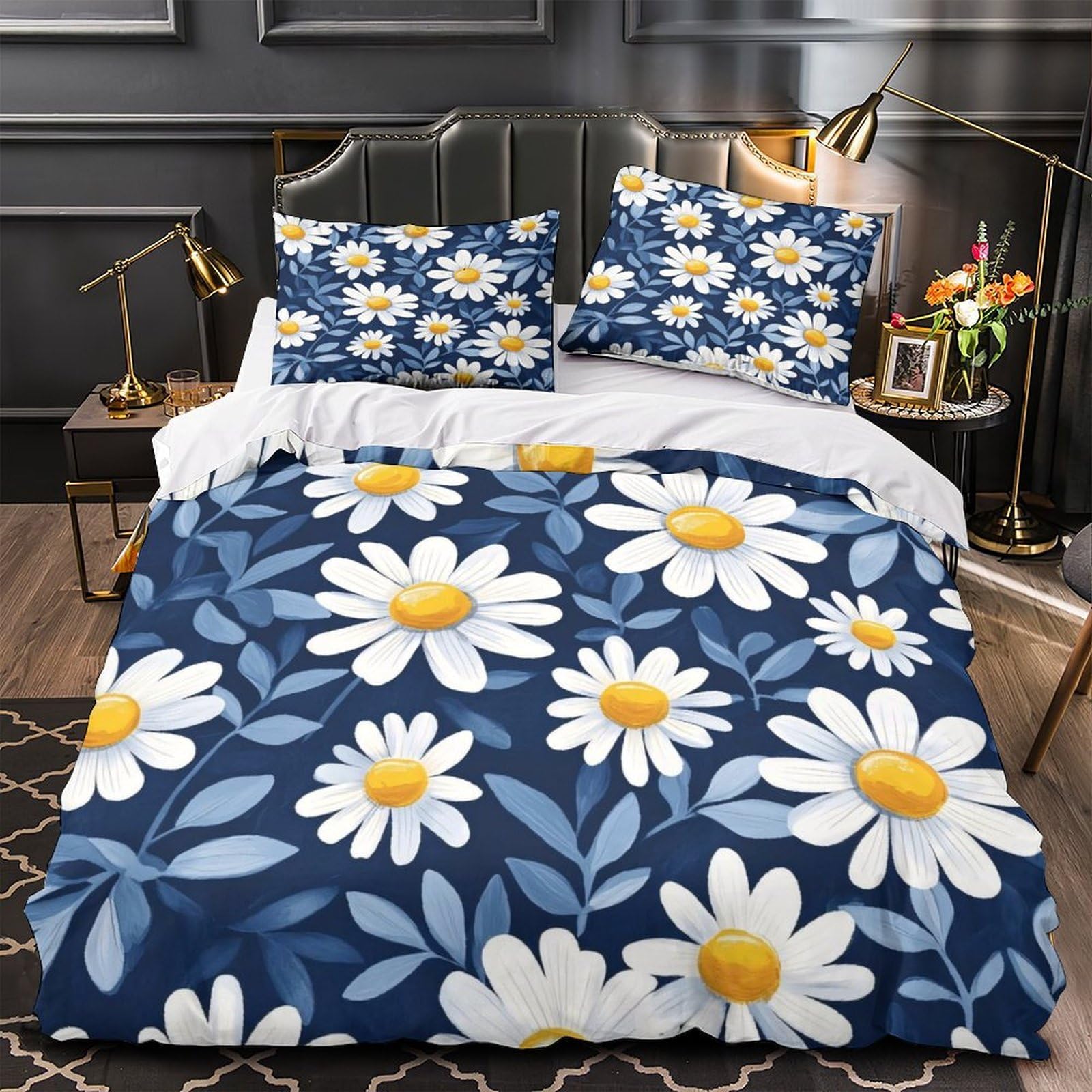 Housse de couette jardin botanique 220x240 anti-bouloche en microfibre super douce