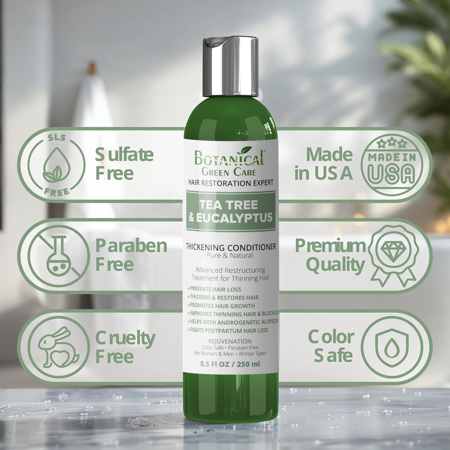 Tea Tree & Eucalyptus Thickening Conditioner for Thinning Hair and Hair Growth, Hair Strengthening, Hair Care Products - Image 2