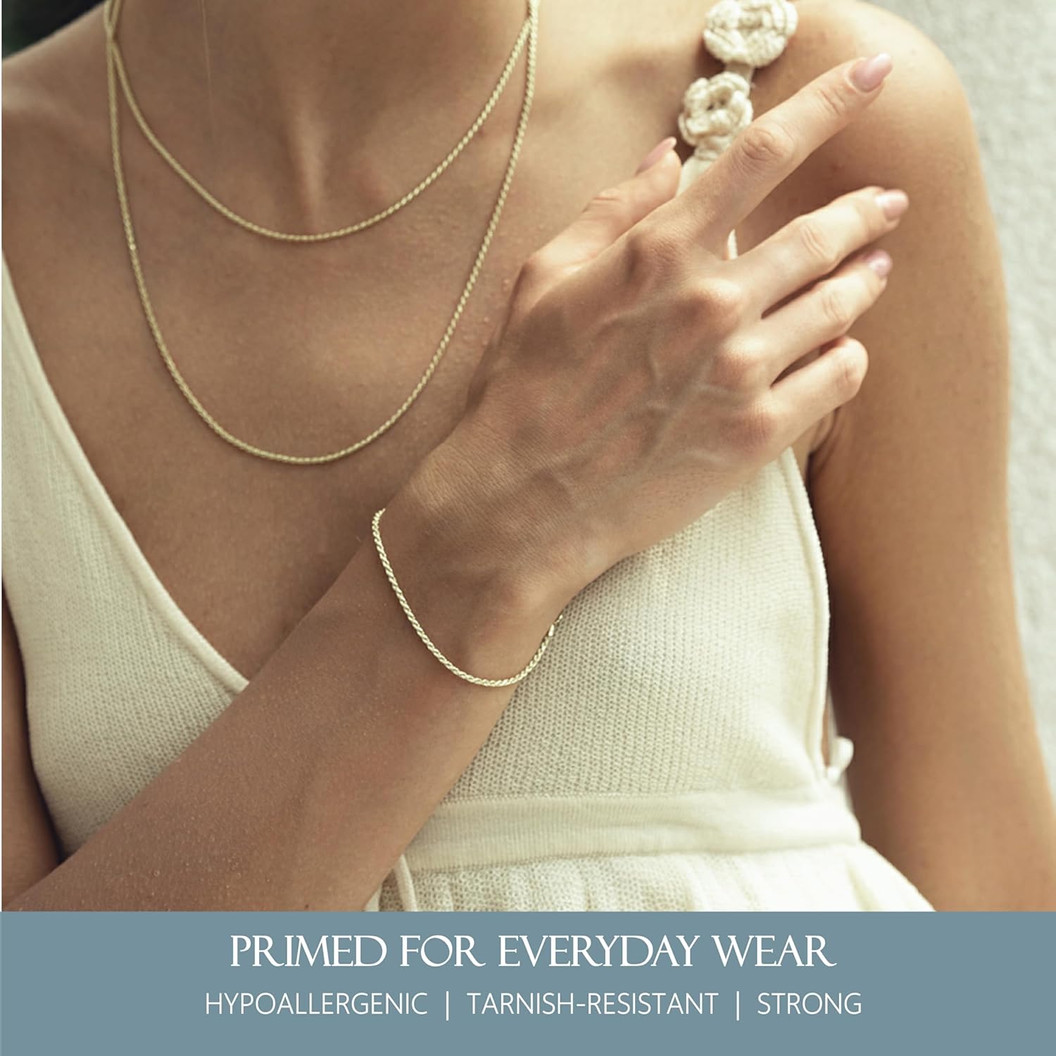 KISPER 18K Gold Plated 925 Sterling Silver Chain Bracelets for Women, Waterproof Tarnish Resistant, Curb/Rope/Figaro/Mariner Link Bracelet, 6.5, 7, 8, 9 Inch - Image 4