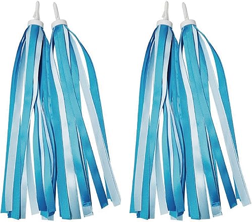 Coloridas serpentinas de bicicleta para niñas y niños, cinta de borla, manillar, scooter, serpentina, 2 pares, 18 bandas Bluebell*2,2 caramelos de