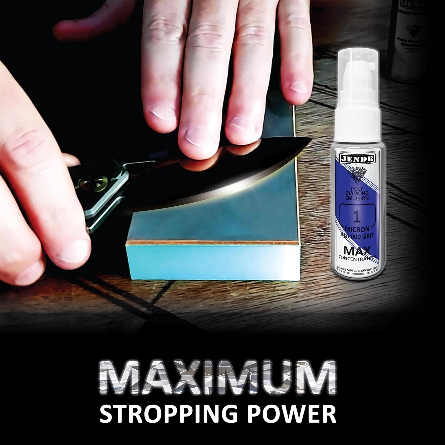 Jende 1 Micron Max Concentration Poly Diamond Stropping Emulsion 20ml - Higher Diamond Carat level