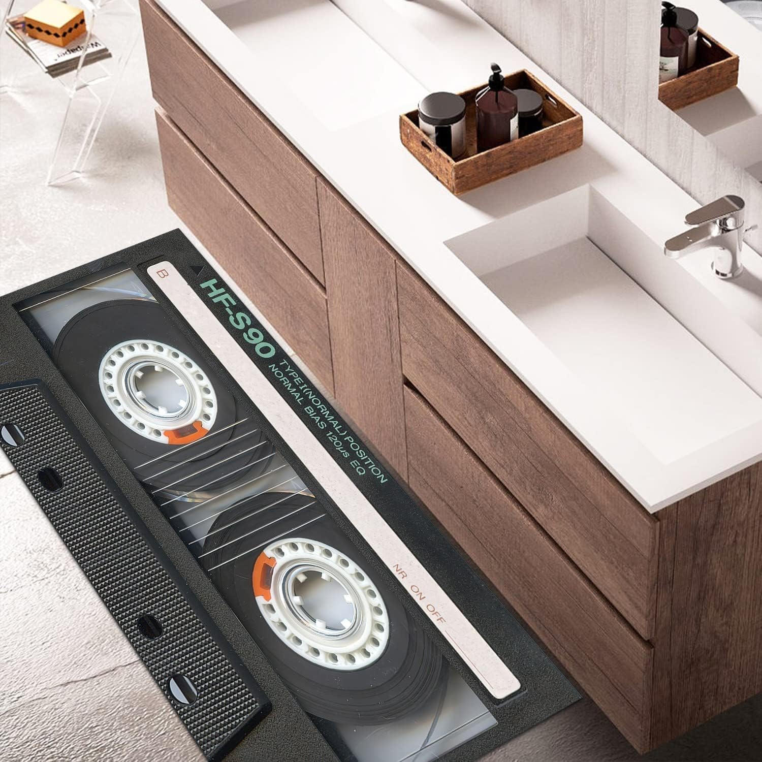 GUBIYU Black Retro Music Decor Rug for Bedroom Living Room Classroom Study Playing Non-Slip Floor Mat Carpet Cool Rug Music Room Decor for Men Bedroom Aesthetic 23.6"x59"