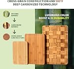 BAMBANG Planche de coupe en bambou pour cuisine avec rainure de jus, planches de découpe en bloc de boucherie en bout, planche à découper en bois à carreaux 3 avec support, Couteau-Amis, Plateau de service