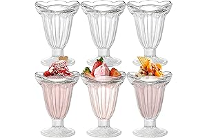 6 Pack Tulip Sundae Glasses, Crystal Clear Sophisticated Water Glasses