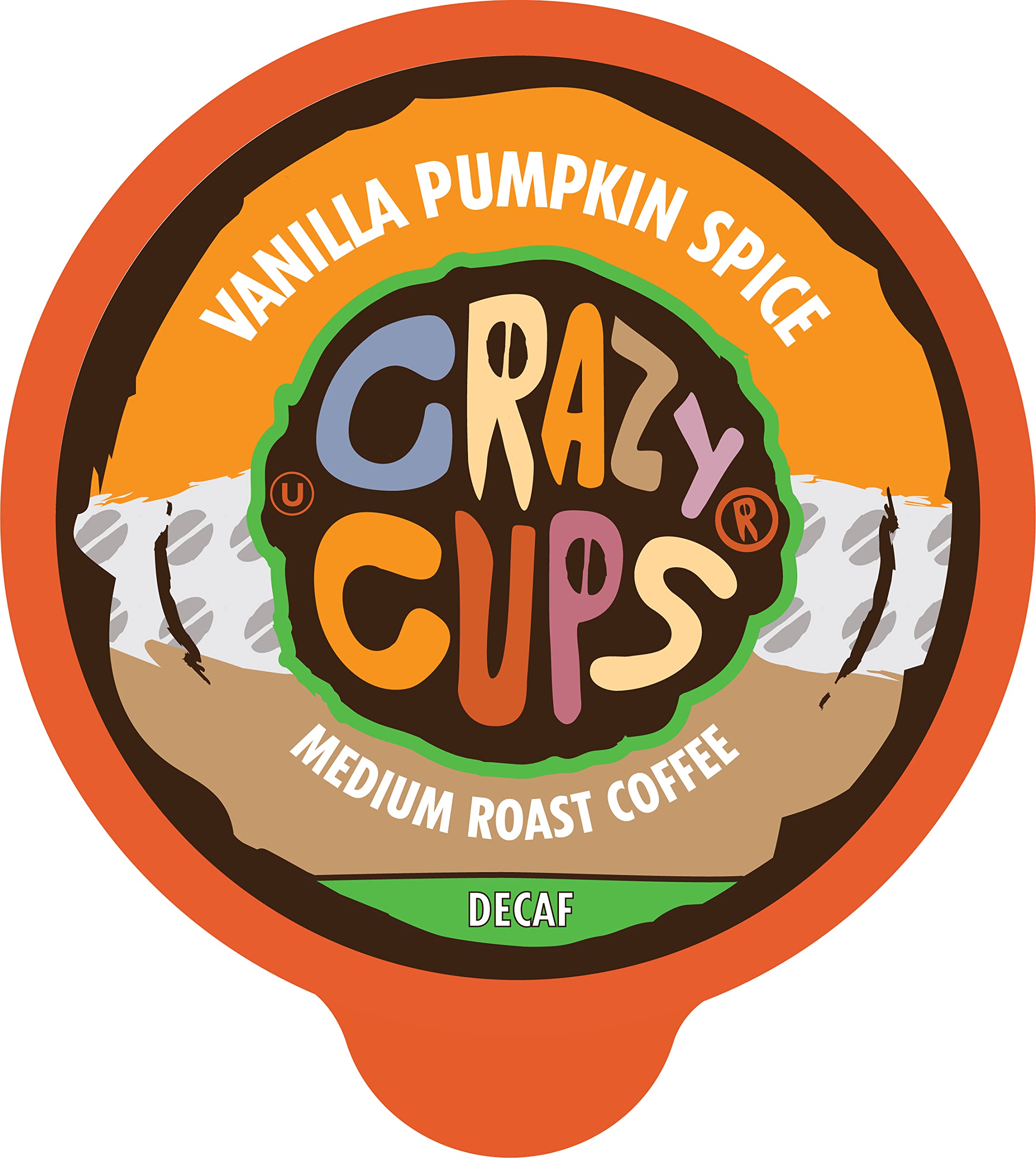 Crazy Cups Podkładki z kawą waniliową i dynią, nadają się do recyklingu, średniej wielkości, palone, pojedyncza porcja do ekspresów Keurig K, 88 sztuk, 4 sztuki