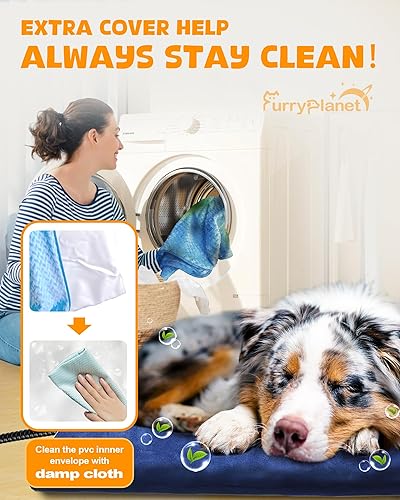 Miniatura 3 de Almohadilla térmica mejorada para perros con 2 fundas y bolsa de almacenamiento 840D, almohadilla térmica eléctrica para mascotas de temperatura