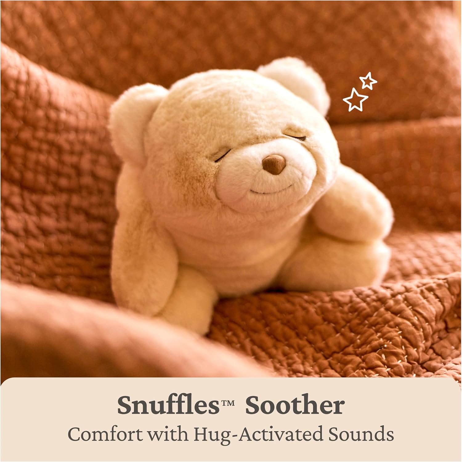 GUND Baby Snuffles Soother, Premium Teddy Bear Sensory Toy and Sleep Aid for Babies, Stuffed Animal for Ages 0 and Up, White/Cream, 9”