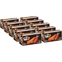 EPPCO TigerGrip 8-Mil Nitrile Glove Disposable Powder, Latex Free Textured Superior Grip Orange Gloves