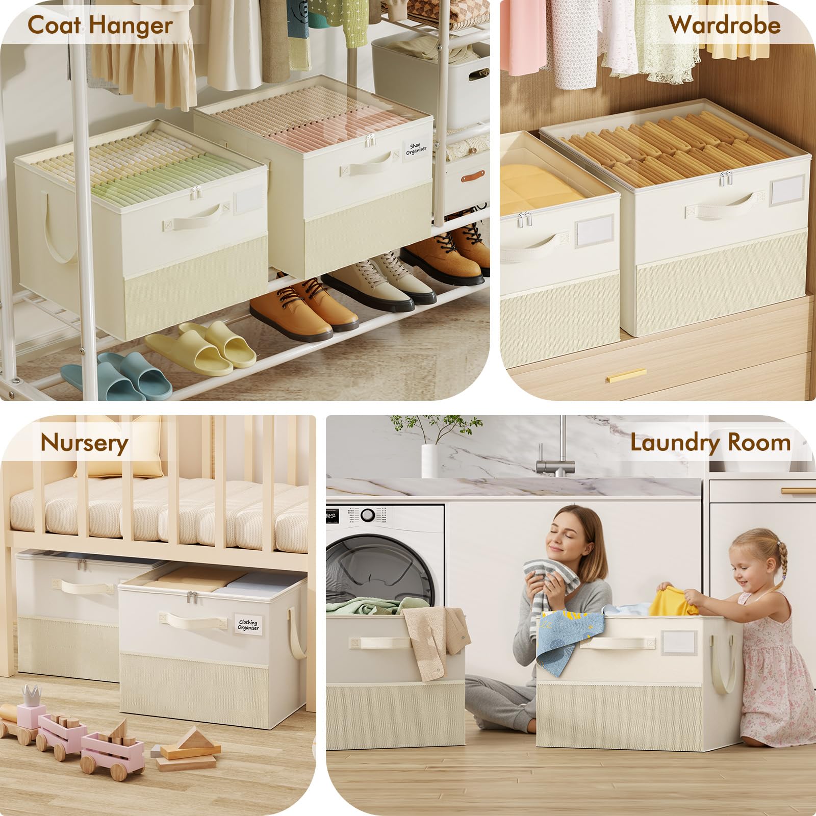 NestOrganix 2 Pack Shoe Organizer for Closet, Large Shoe Box Storage Containers, — product photo