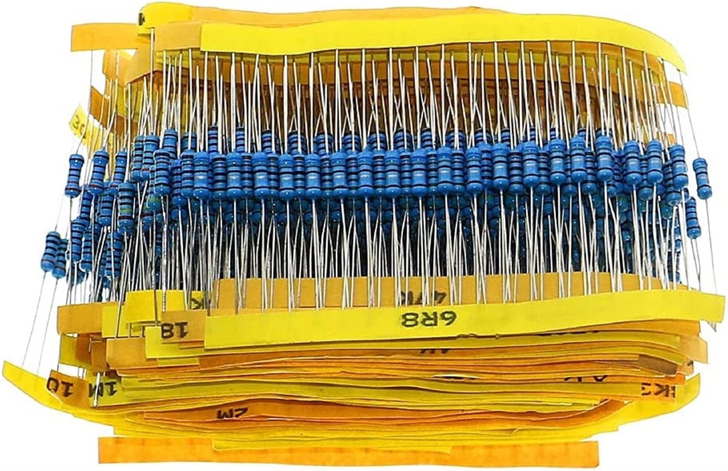 Urządzenia elektroniczne zestaw kondensatorów 1000 szt. 1% 1/2 W 0,5 W rezystor z folii metalowej 50 wartości różne zestawy 0,1 ohm ~ 4,7 m kondensatory kondensatorowe