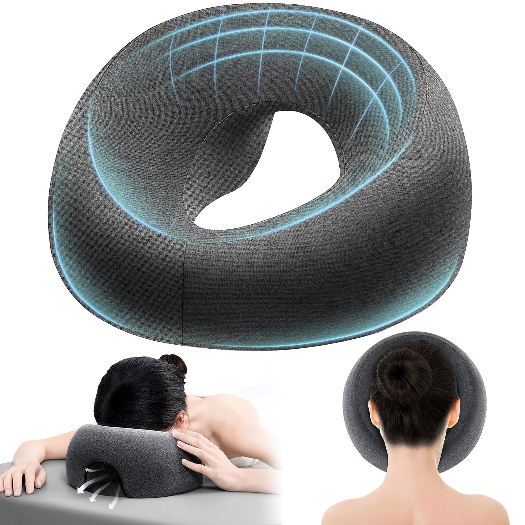Photo 1 of Goldencivetcat Face Down Pillow for Massage Table,Massage Headrest for Bed,Stomach Sleeping,BBL Pillow After Surgery,Post-Eye Surgery Recovery,Tanning Pillow with Removable Cover