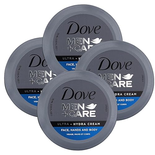 Dove Men+Care Ultra Hydra Cream, cuidado de cara, manos y cuerpo, todo tipo de piel, paquete de 4 unidades de 2.53 onzas cada uno