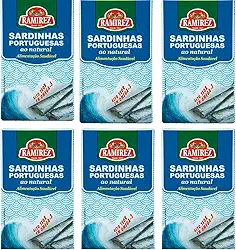 Sardinha Portuguesa em Água ao Natural RAMIREZ - 125g - Tampa Abre Fácil - 6 Unidades