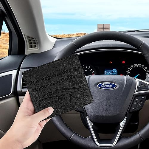Miniatura 41 de Soporte para registro y seguro de automóvil, de piel sintética de alta calidad, organizador de automóvil, para hombres y mujeres, cartera