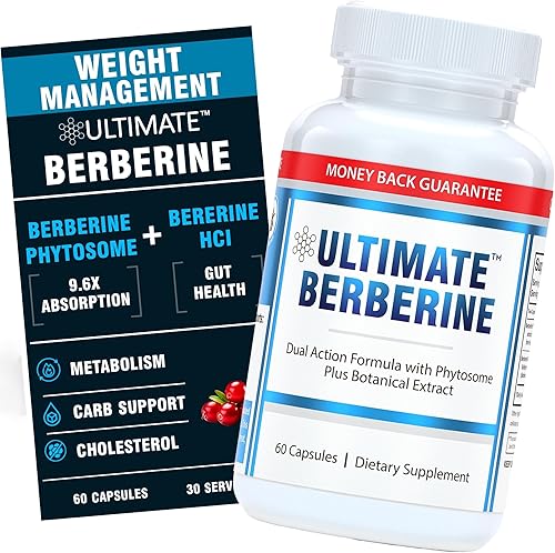 Ultimate Fitosoma de berberina para un control saludable del peso, el metabolismo y la salud intestinal - Absorción 9.6X con fórmula de doble acción